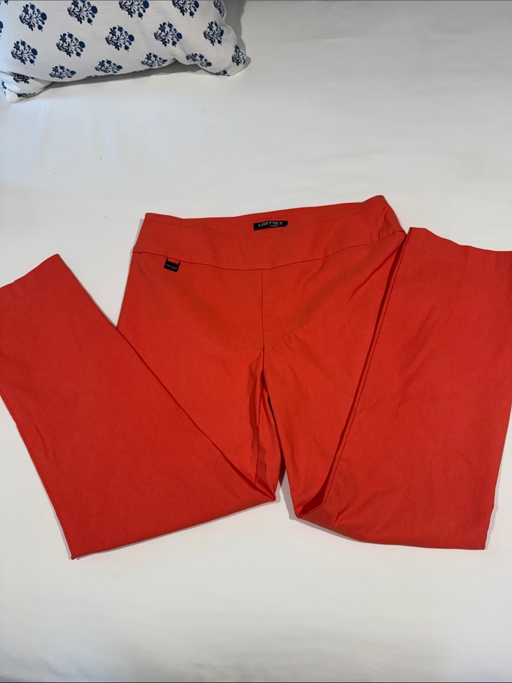 LISETTE Bright Red Straight-Leg Ponte Pants